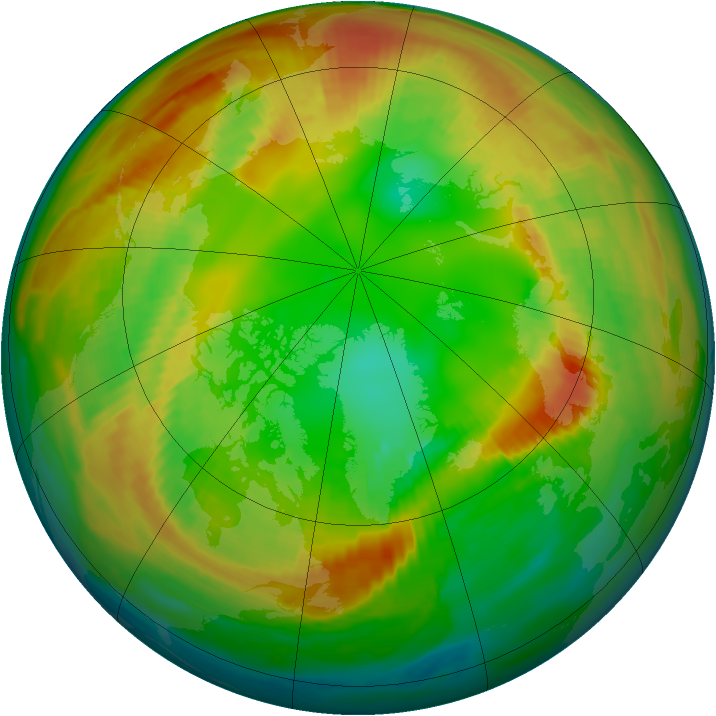 Arctic ozone map for 13 February 2000